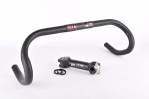 ITM Milliennium Ergal 7075 Anatomic 46 double grooved Handlebar Set in size 44cm (c-c) with ITM Millenium CNC Ergal 7075 1 1/8" ahead headset with 25.4mm clamp size, from the 2000s