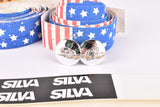 NOS Silva Cork Stars and Stripes handlebar tape in white/blue/red from the 1990s