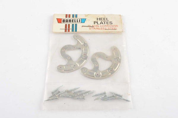 NOS Barelli stainless steel nail-on heel plates from the 1970s NIB