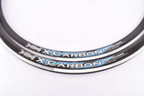 NOS Black Xero X-Carbon carbon fibre reinforced clincher rim set in 700c/622mm with 16 an 20 holes