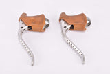 Weinmann AG drilled non-aero Brake lever set with brown hoods from the 1970s to 1980s
