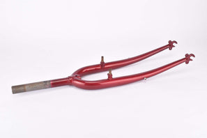 NOS 28" Dark Red Trekking Steel Fork with Eyelets for Fenders, Rack and Low Rider