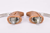 Weinmann AG drilled non-aero Brake lever set with brown hoods from the 1970s to 1980s