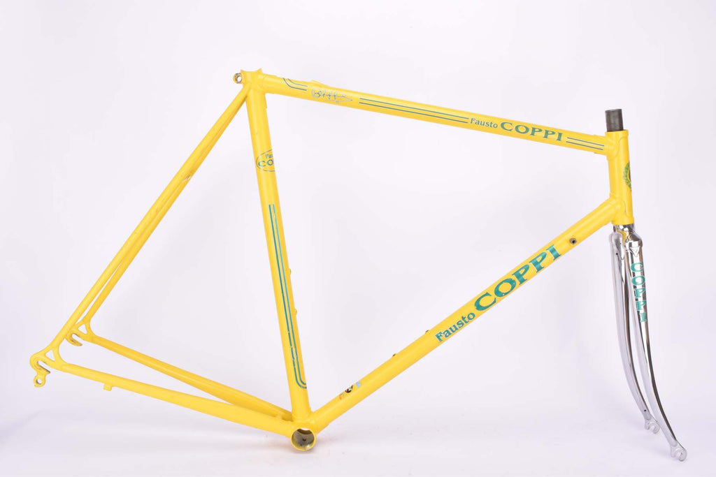 Yellow Fausto Coppi vintage road bike frame in 57 cm (c-t) / 55 cm
