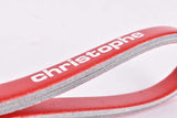 NOS red Christophe leather toe clip straps