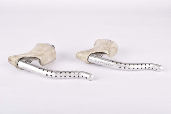 Campagnolo Super Record #4062 brake lever set with white shield logo hoods from the 1980s