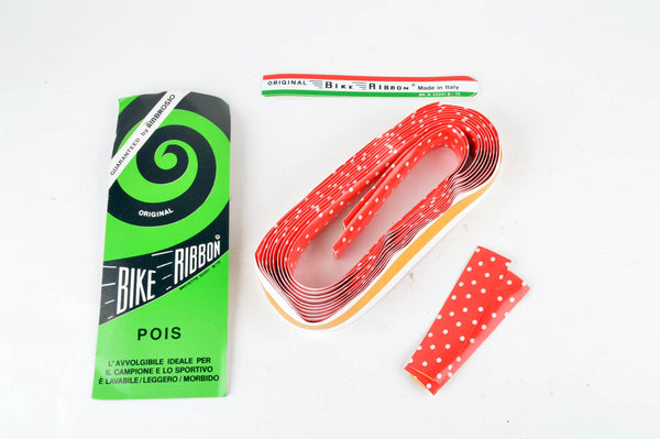 NEW Ambrosio Red (White Dots) Handelbar tape from the 1980s NOS