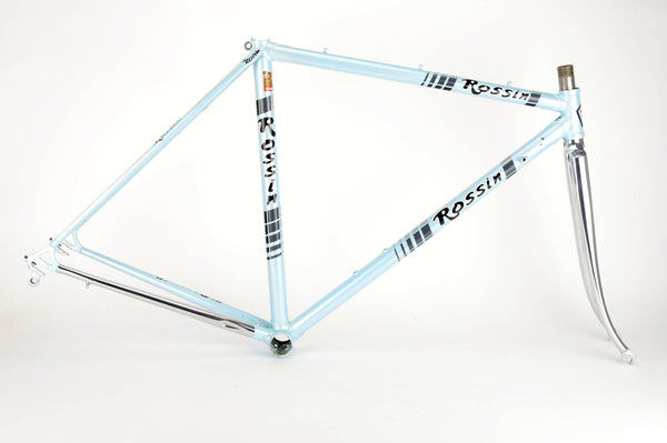 Rossin Super Record frame 49 cm (c-t) / 47.5 cm (c-c) with Columbus SLX Tubing in light blue and chrome