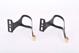 NOS Ale Black and Gold light aluminum alloy toe clip set #97/L.D. dark anodized from the 1980s