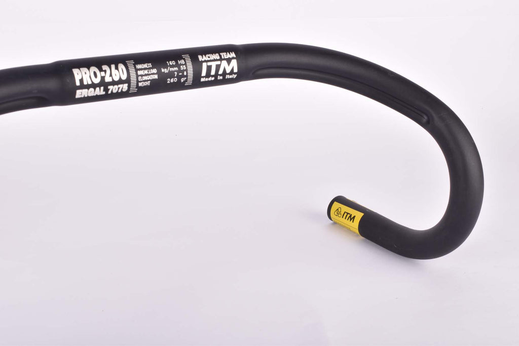Guidon De Route ITM Racing Team Pro 260 Anatomic 42 Cm - Alliage Noir, Pour Tige 26,0 Mm