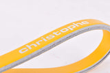 NOS yellow Christophe leather toe clip straps