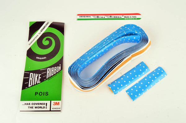 NEW Ambrosio Blue (White Dots) Handelbar tape from the 1980s NOS