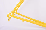 Yellow Fausto Coppi vintage road bike frame in 57 cm (c-t) / 55 cm (c-c) with Oria TT 0.9 tubing from 1996