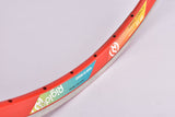 NOS Rigida DP 22 Ultimate Power (UP) red high profile aero MTB Clincher single Rim in 26"/559x16mm with 32 holes from the 1980s - 2000s