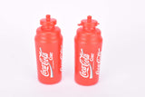 NOS set of 2 Roto Made in Italy red Coca Cola 500ml water bottles