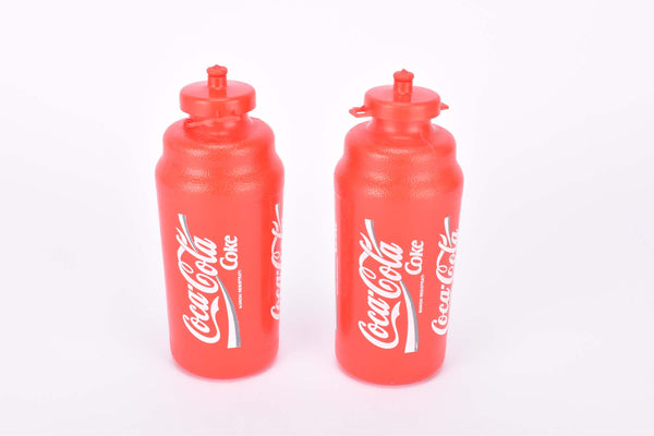 NOS set of 2 Roto Made in Italy red Coca Cola 500ml water bottles