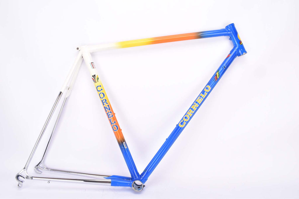 Cornelo Triomphe Profiled tubing vintage road bike frame in 54.5 cm c t 53 cm c c with Super Light C 18 Profile Six tubing from ca. 1990 Cornelo