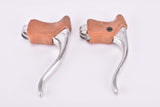 NOS Shimano Z-Series #BL-Z304 (105 Golden Arrow) safety Brake Lever Set with brown hoods from the 1980s