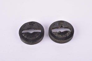 Black Stronglight plastic crank set dust caps