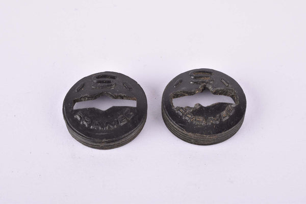 Black Stronglight plastic crank set dust caps