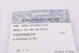 NEW Shimano Dura Ace #7800 Bearing Ball Set (28 pcs) in size 3/16"
