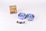 NOS Silva Cork dappled handlebar tape in blue/white/purple from the 1980s