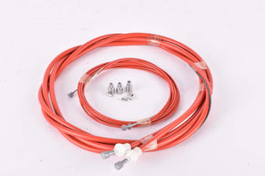 NOS red Brake and Gear Shifting Cable Set for front and rear brake and dreailleur from the 1970s / 80s