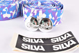 NOS Silva Cork dappled handlebar tape in blue/white/purple from the 1980s