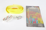NOS/NIB 3ttt neon-yellow handlebar tape with silver end plugs from the 1980s