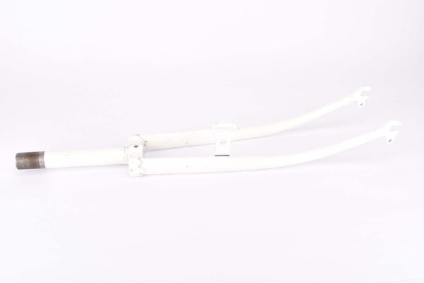 NOS 28" White Steel Fork with Eyelets for Fenders and Braze-on for a Dynamo
