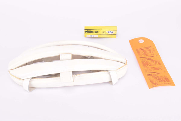 NOS White Reg #402 danish leather helmet in size 56