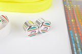 NOS/NIB 3ttt neon-yellow handlebar tape with silver end plugs from the 1980s