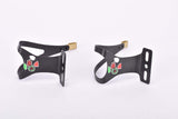 NOS Ale Black and Gold light aluminum alloy toe clip set #97/L.D. dark anodized from the 1980s
