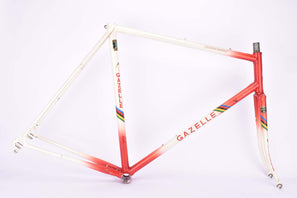 Red and White Gazelle Champion Mondial Race AB-Frame vintage road bike frame in 58 cm (c-t) / 56.5 cm (c-c) with Reynolds 531c tubing from 1986