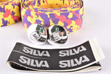 NOS Silva Cork dappled handlebar tape in yellow/pink/purple from the 1980s