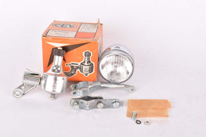 NOS/NIB Pagani Milano C.E.V. Blitz #229 front headlamp light and left swinging right mount dynamo generator from 1974