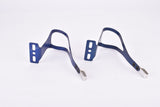 NOS Extra light weight Colnago labled ("pantographed") Ale puntapiedo in alluminio  #97/L.D. blue anodized aluminum alloy toe clip set from the 1980s