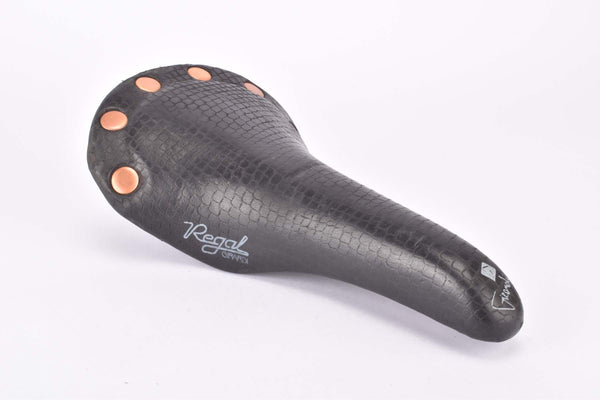 Black Selle San Marco Regal Girardi special edition Leather Saddle with Magnesium Rails and Copper Rivets from 1986