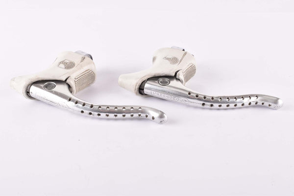 Campagnolo Super Record #4062 brake lever set with white shield logo hoods from the 1980s