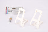 NOS Cat Eye #TC-200 MTB Toe Clip Set, Size Large (L) in white from the 1990s