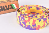 NOS Silva Cork dappled handlebar tape in yellow/pink/purple from the 1980s