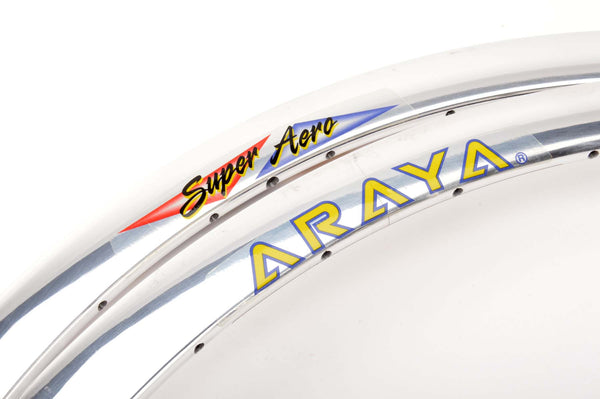 NEW Araya silver polished Super Aero clincher Rims 700c/622mm with 32 holes from the 1980s NOS