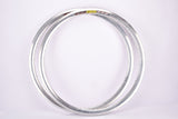 NOS Rigida DP 22 Ultimate Power (UP) silver polished high profile aero MTB Clincher Rim Set in 26"/559x16mm with 36 holes from the 1980s - 2000s