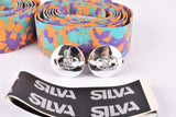 NOS Silva Cork dappled handlebar tape in orange/green/purple from the 1980s