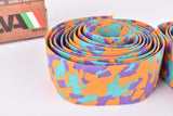 NOS Silva Cork dappled handlebar tape in orange/green/purple from the 1980s