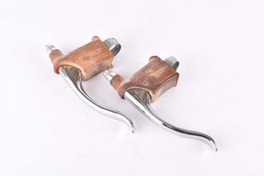 Rare Modolo Steel non-aero brake lever set with brown hoods from the 1950s - new bike take off