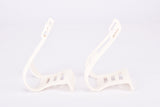 NOS Cat Eye #TC-200 MTB Toe Clip Set, Size Large (L) in white from the 1990s