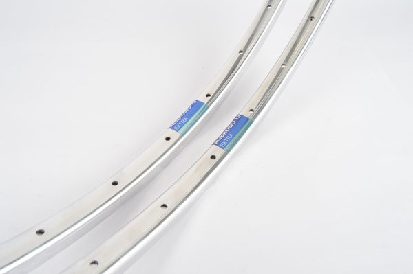 NOS Ambrosio 19 Extra silver polished clincher Rimset (2 rims) 700c/622mm with 32 holes from the 1980s
