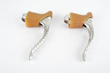 Polished Campagnolo Super Record #4062 brake lever set with brown hoods from the 1980s