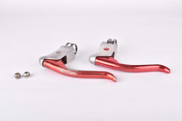 Weinmann AG De Luxe red anodized patent non-aero Brake lever set from the 1950s